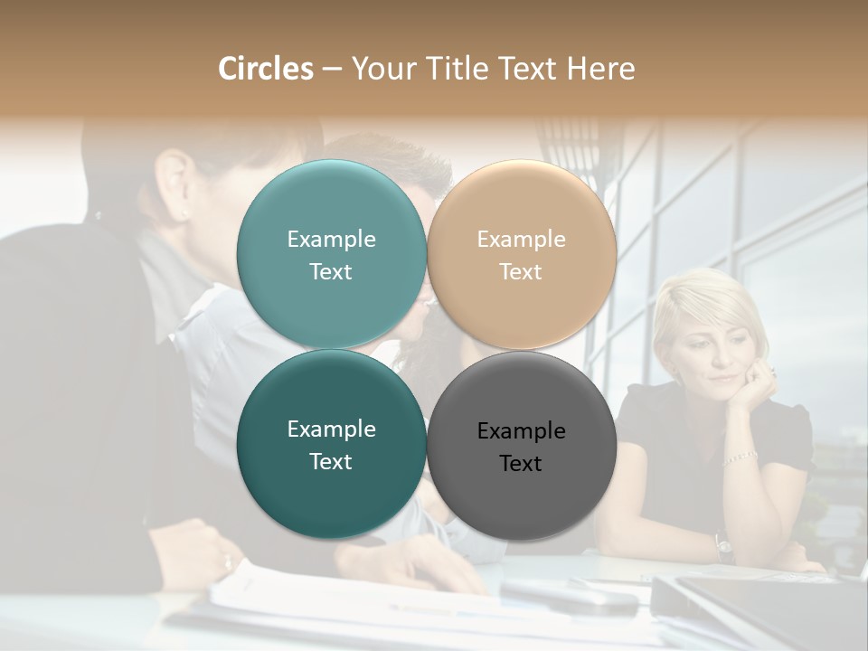 Business Table Businesswoman PowerPoint Template