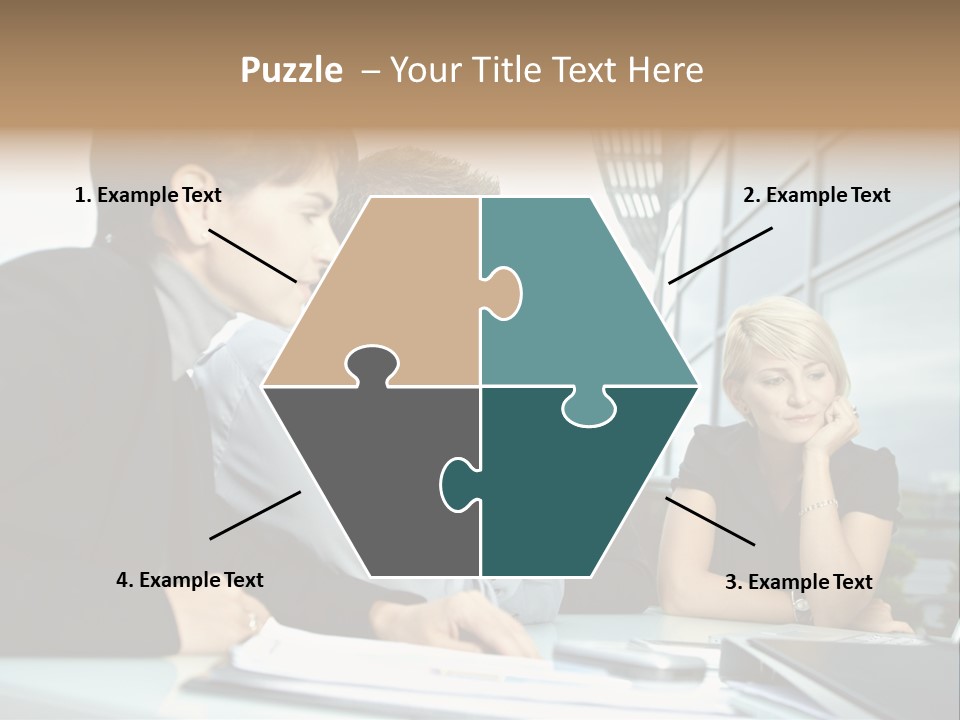 Business Table Businesswoman PowerPoint Template