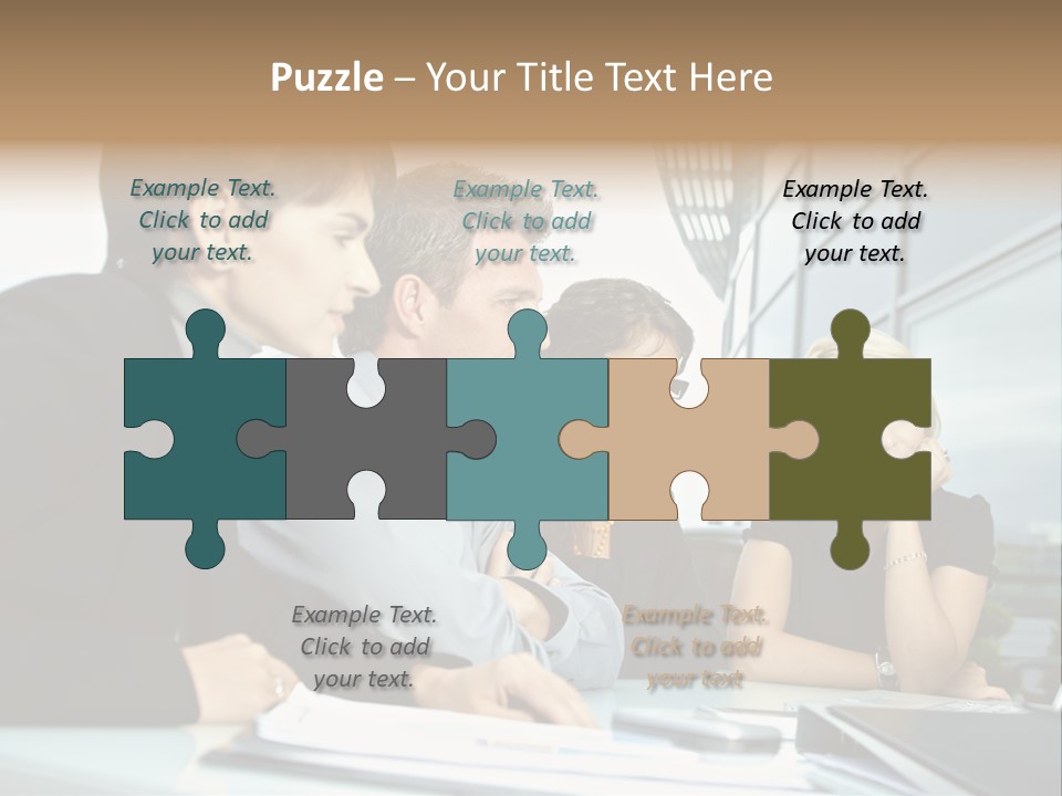 Business Table Businesswoman PowerPoint Template