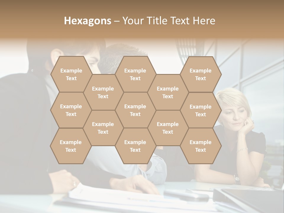 Business Table Businesswoman PowerPoint Template