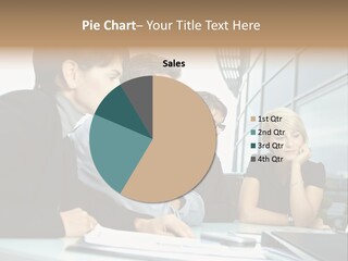 Business Table Businesswoman PowerPoint Template