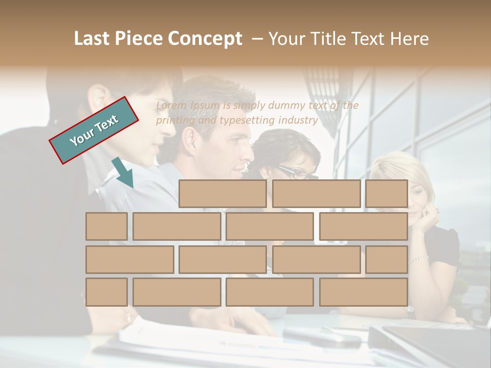 Business Table Businesswoman PowerPoint Template