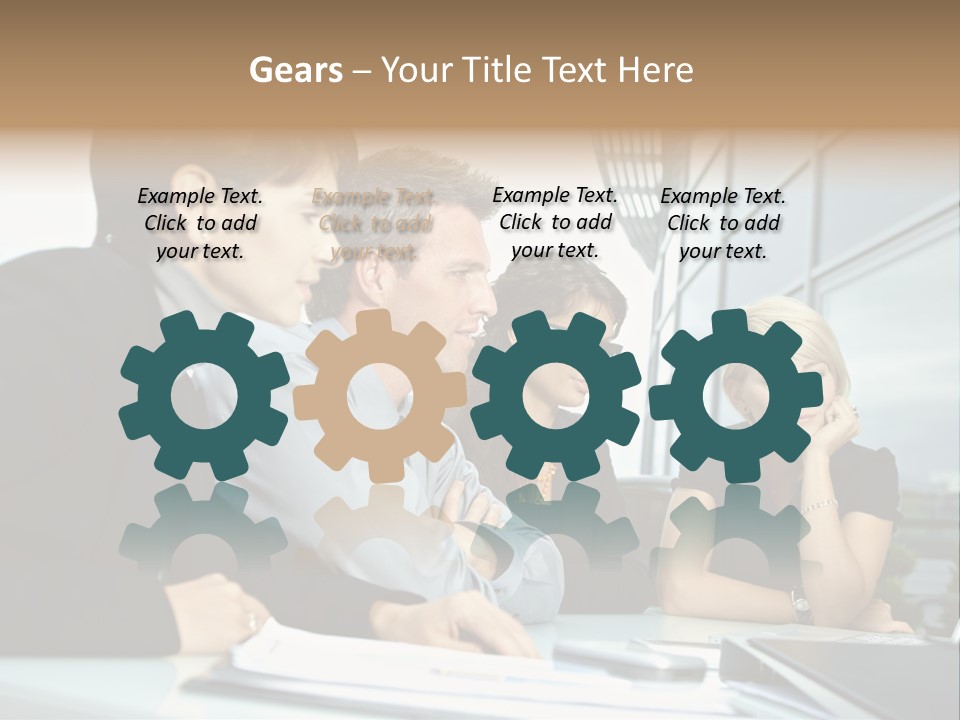 Business Table Businesswoman PowerPoint Template