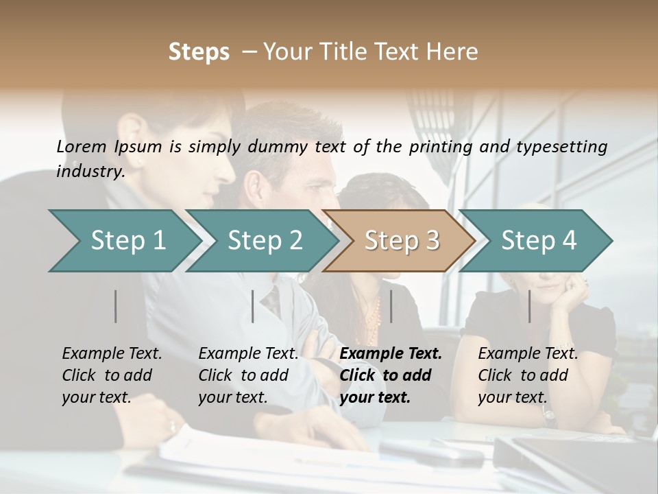 Business Table Businesswoman PowerPoint Template