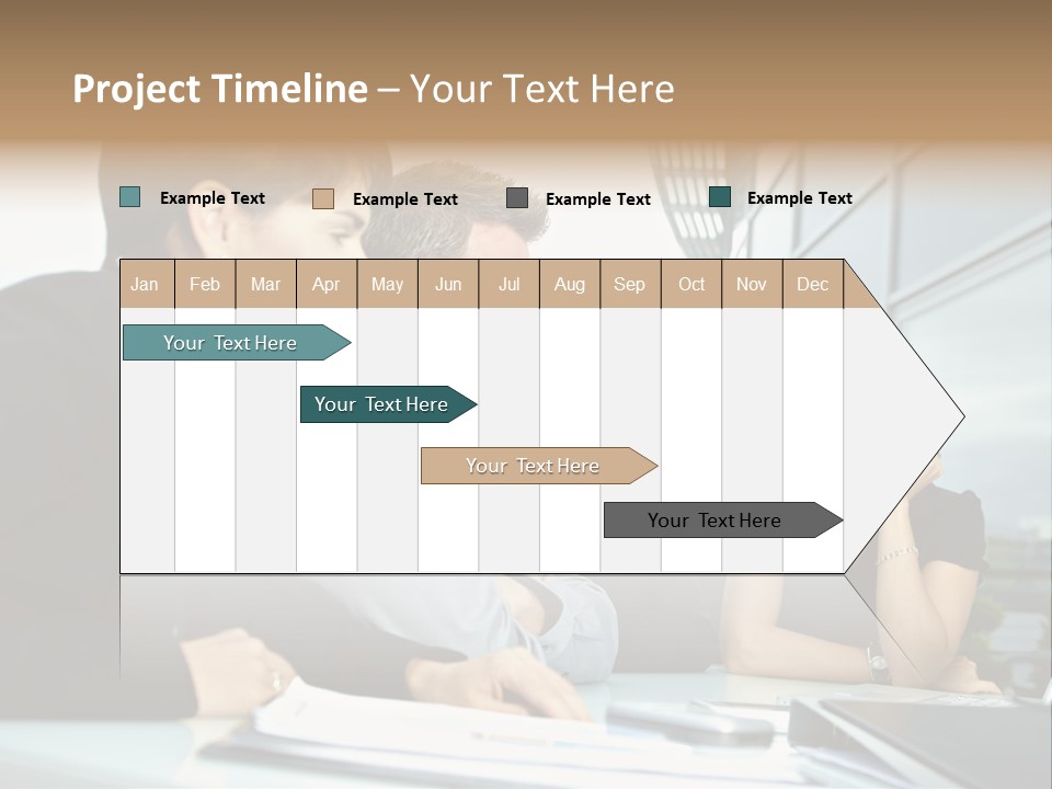 Business Table Businesswoman PowerPoint Template