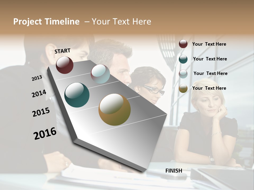 Business Table Businesswoman PowerPoint Template
