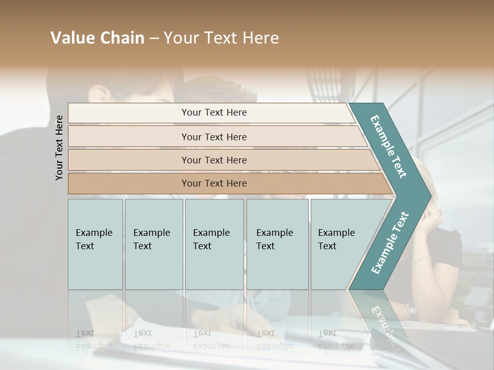 Business Table Businesswoman PowerPoint Template