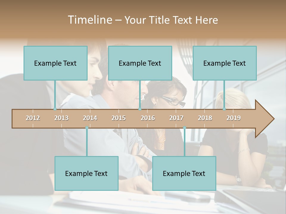 Business Table Businesswoman PowerPoint Template
