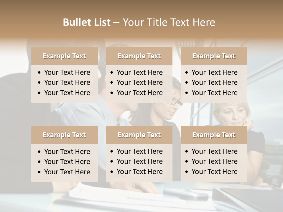 Business Table Businesswoman PowerPoint Template