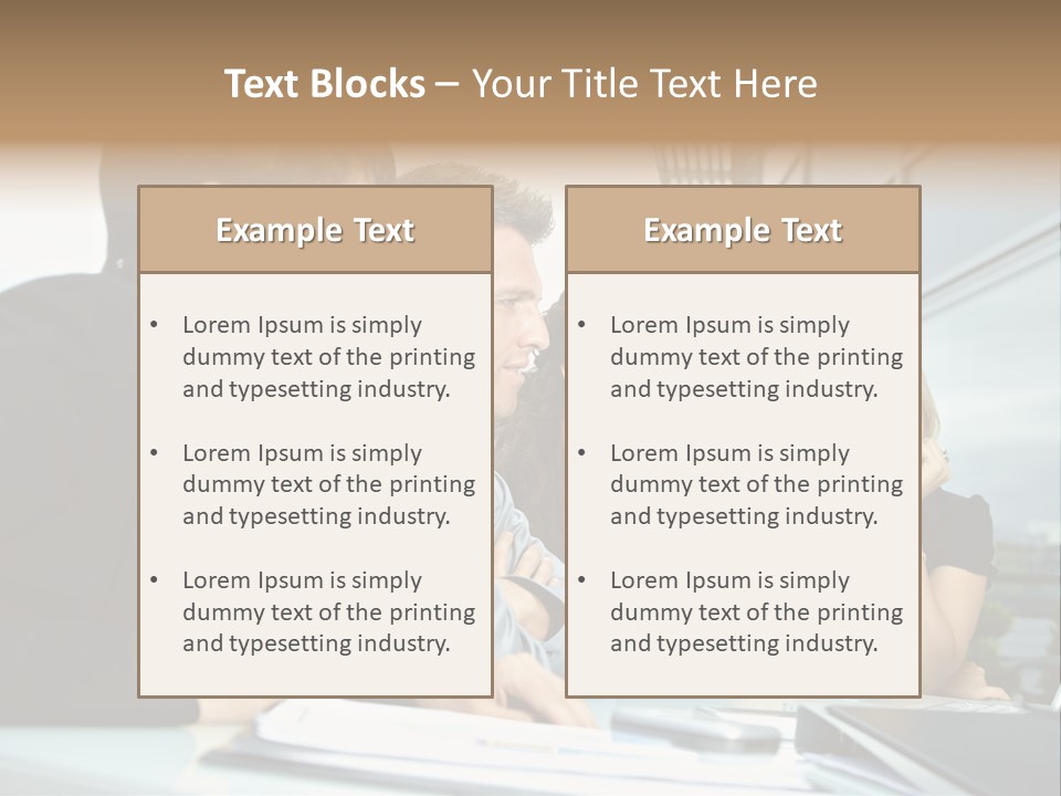 Business Table Businesswoman PowerPoint Template
