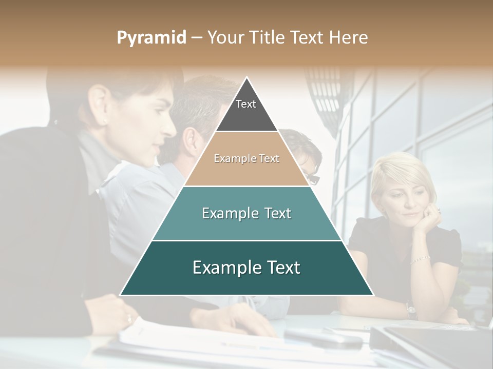 Business Table Businesswoman PowerPoint Template