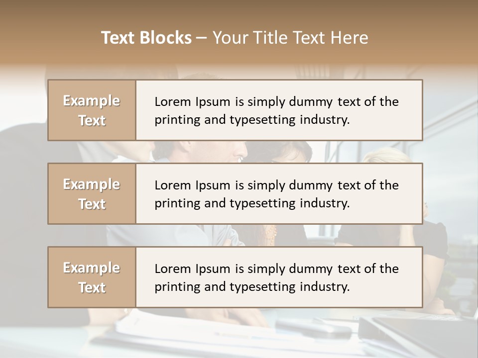 Business Table Businesswoman PowerPoint Template