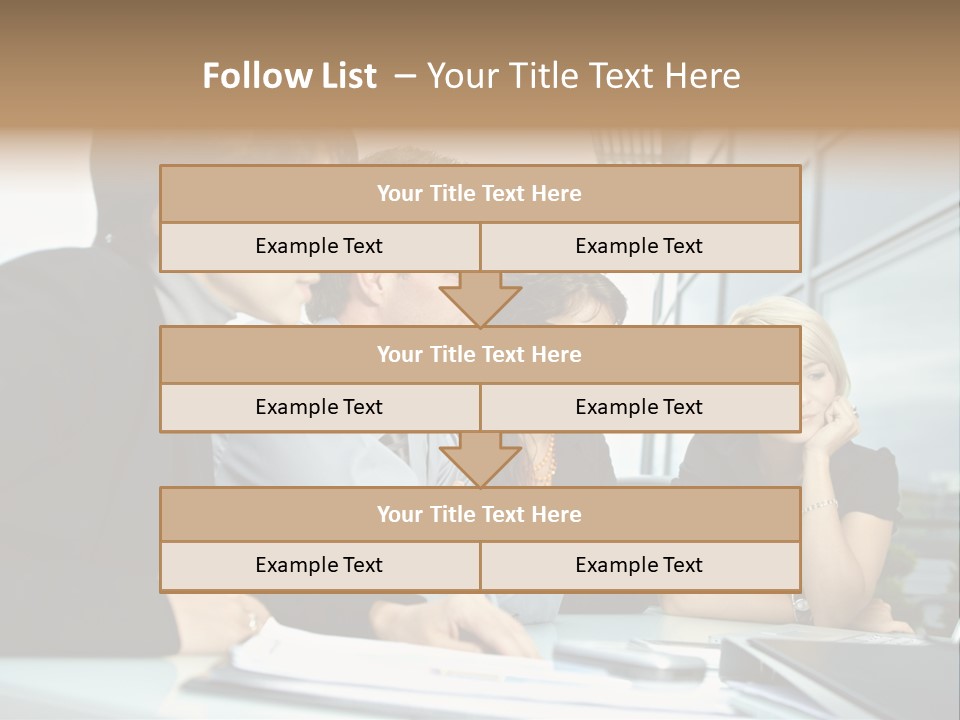 Business Table Businesswoman PowerPoint Template