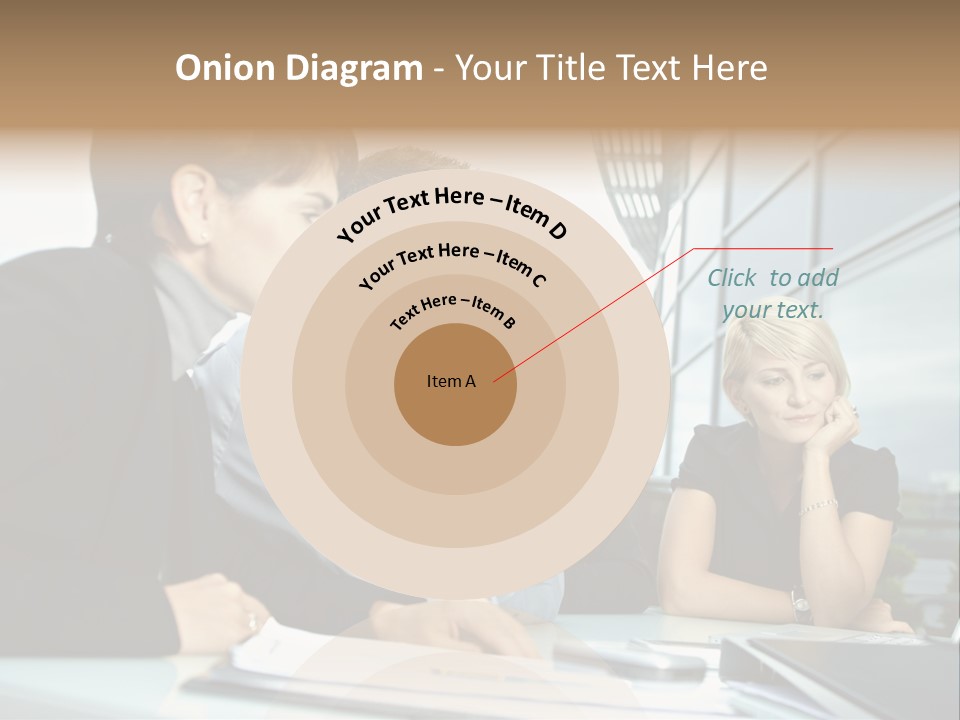 Business Table Businesswoman PowerPoint Template