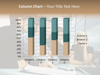 Business Table Businesswoman PowerPoint Template