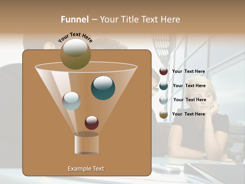 Business Table Businesswoman PowerPoint Template
