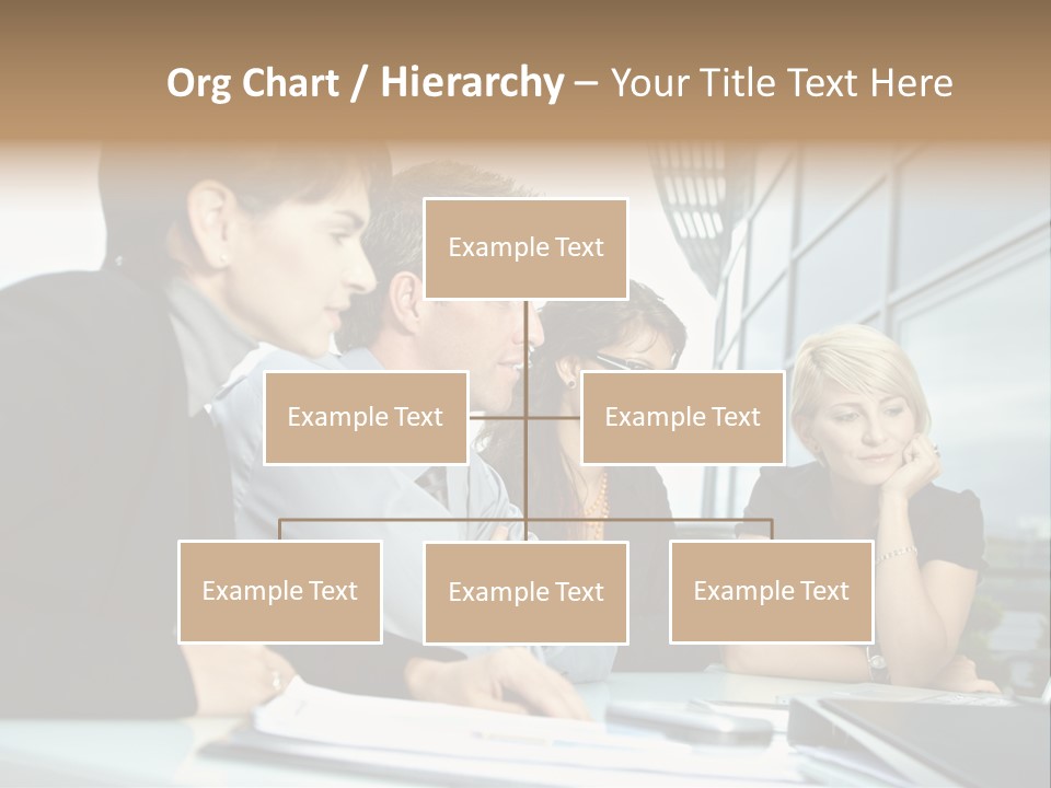 Business Table Businesswoman PowerPoint Template