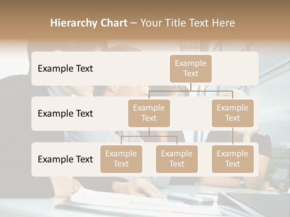Business Table Businesswoman PowerPoint Template
