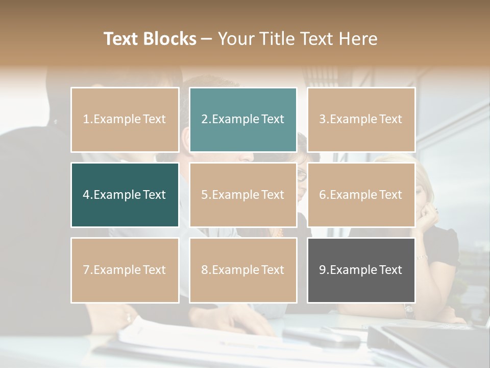 Business Table Businesswoman PowerPoint Template