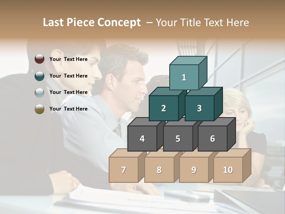 Business Table Businesswoman PowerPoint Template