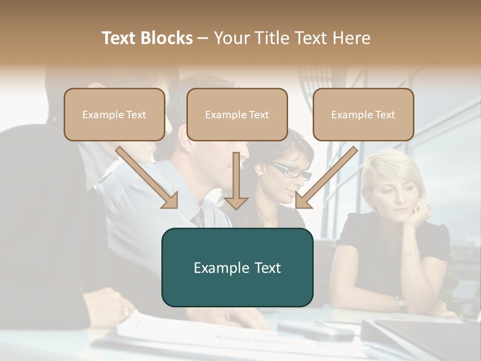 Business Table Businesswoman PowerPoint Template