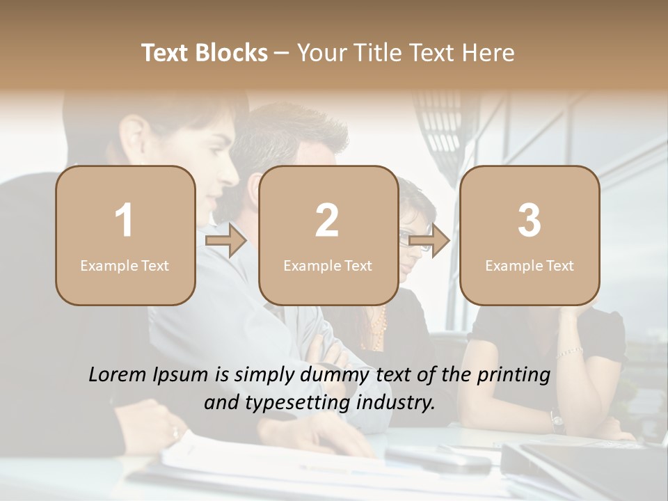 Business Table Businesswoman PowerPoint Template