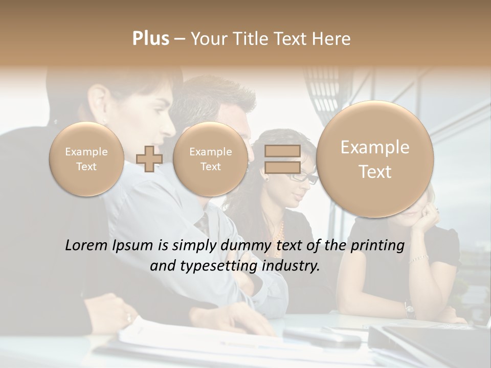 Business Table Businesswoman PowerPoint Template