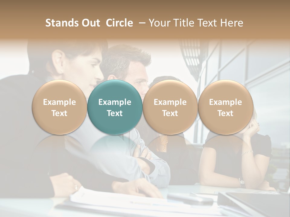 Business Table Businesswoman PowerPoint Template