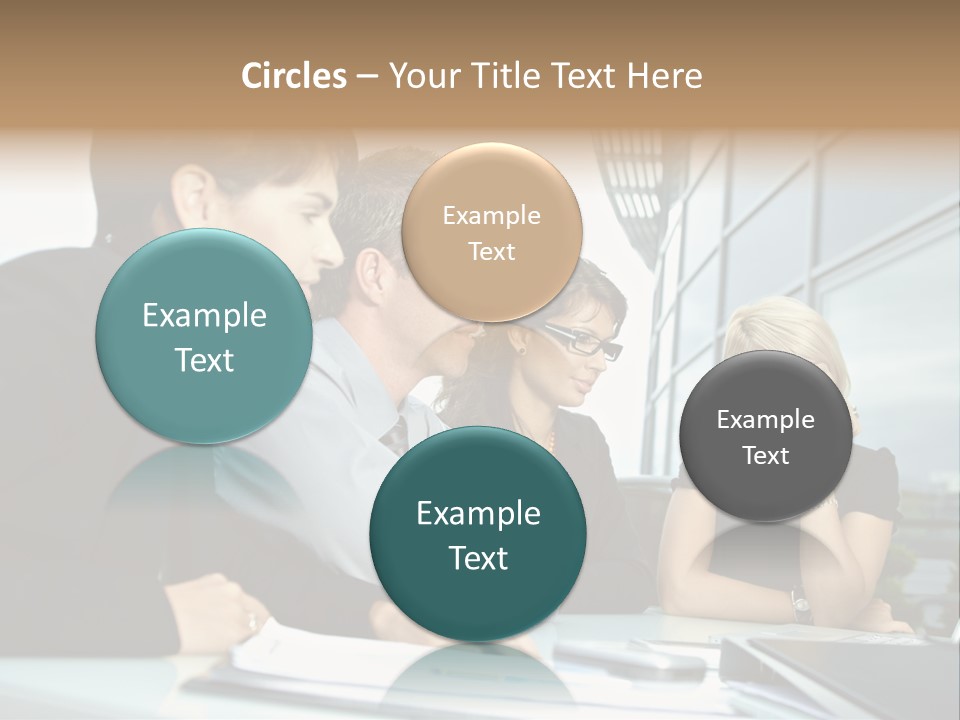 Business Table Businesswoman PowerPoint Template