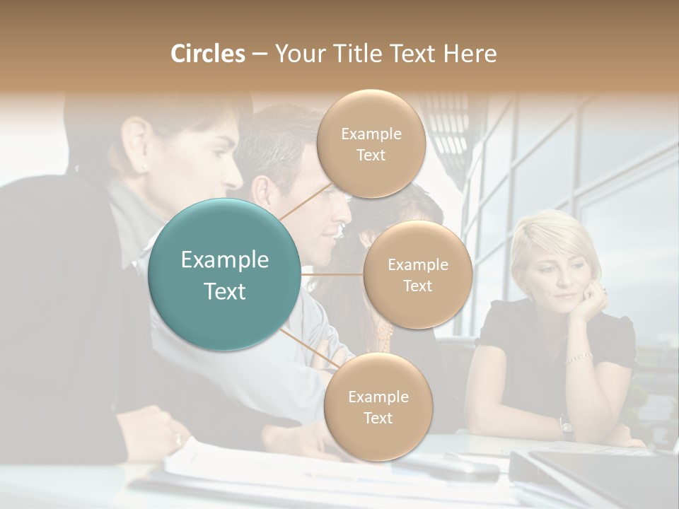 Business Table Businesswoman PowerPoint Template