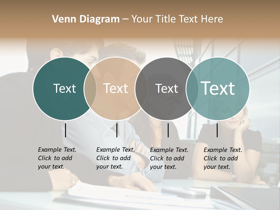 Business Table Businesswoman PowerPoint Template