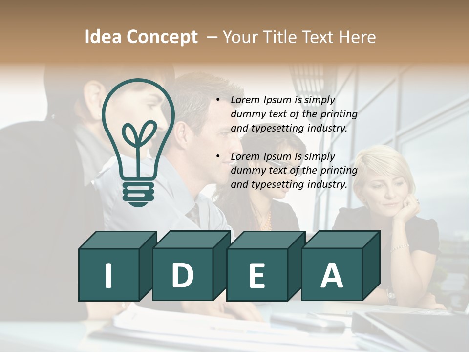 Business Table Businesswoman PowerPoint Template