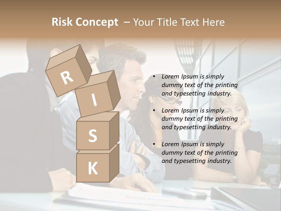 Business Table Businesswoman PowerPoint Template