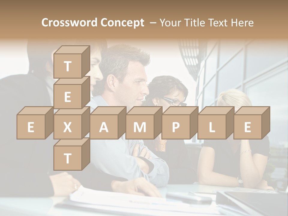 Business Table Businesswoman PowerPoint Template