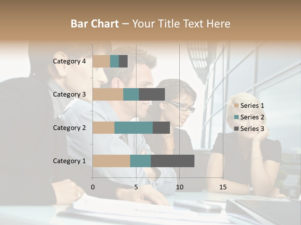 Business Table Businesswoman PowerPoint Template