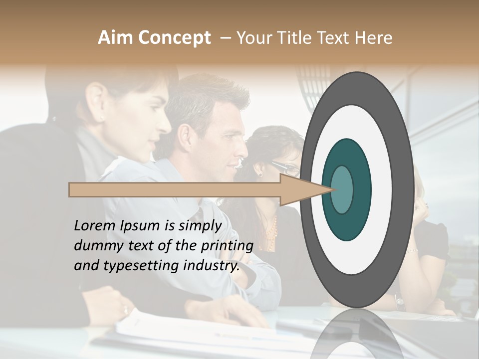 Business Table Businesswoman PowerPoint Template