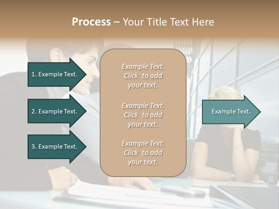 Business Table Businesswoman PowerPoint Template