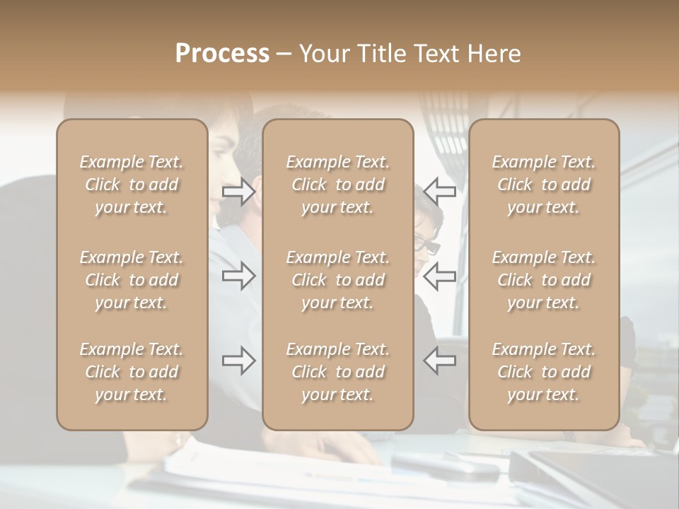 Business Table Businesswoman PowerPoint Template