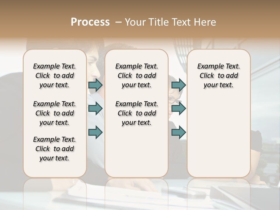 Business Table Businesswoman PowerPoint Template