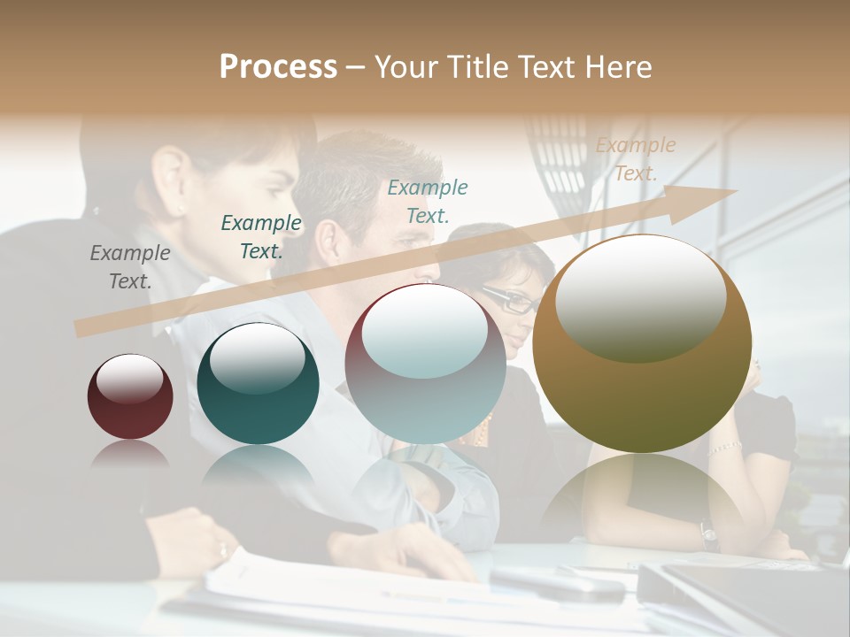 Business Table Businesswoman PowerPoint Template