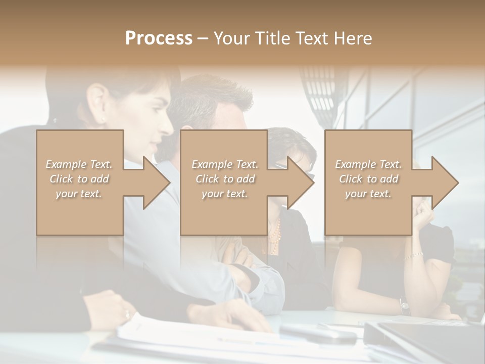 Business Table Businesswoman PowerPoint Template