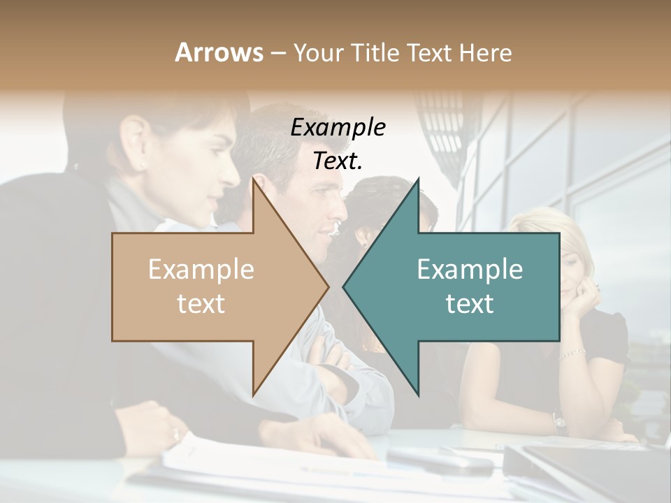 Business Table Businesswoman PowerPoint Template