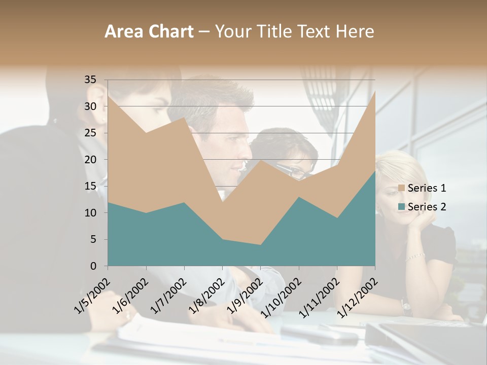 Business Table Businesswoman PowerPoint Template