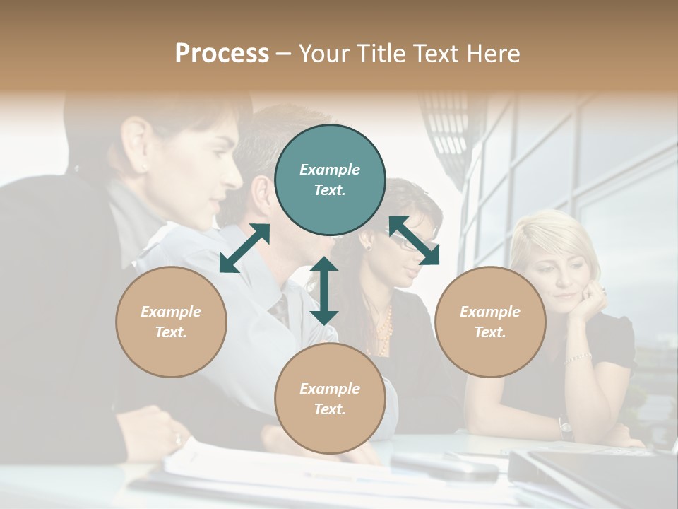 Business Table Businesswoman PowerPoint Template