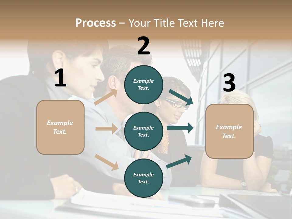Business Table Businesswoman PowerPoint Template