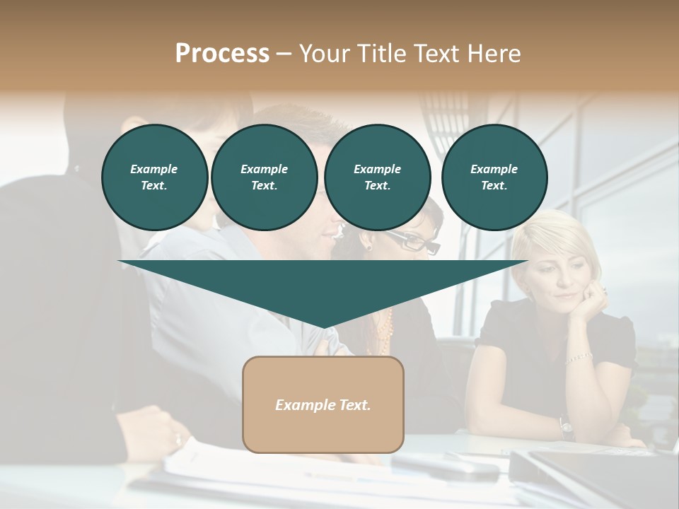 Business Table Businesswoman PowerPoint Template