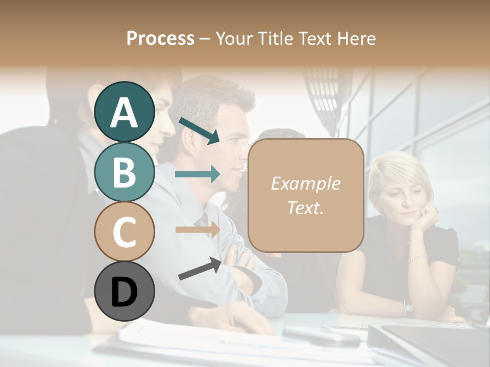 Business Table Businesswoman PowerPoint Template