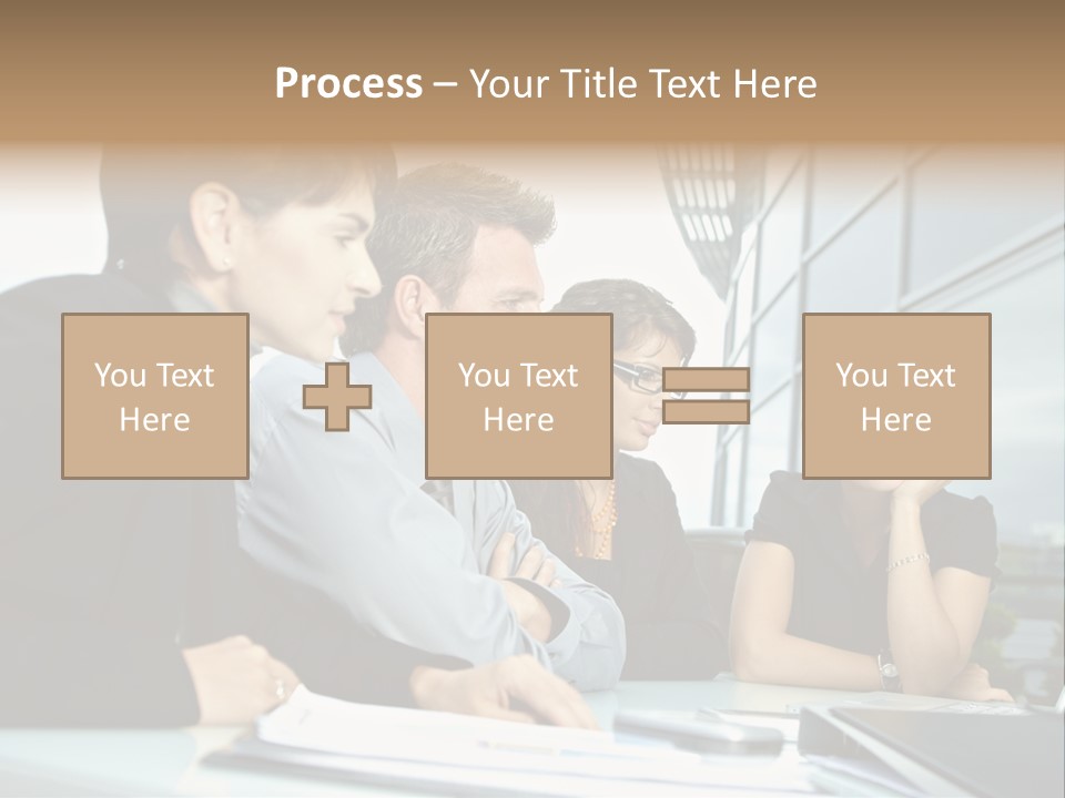 Business Table Businesswoman PowerPoint Template