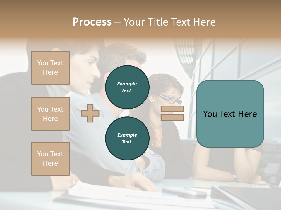 Business Table Businesswoman PowerPoint Template