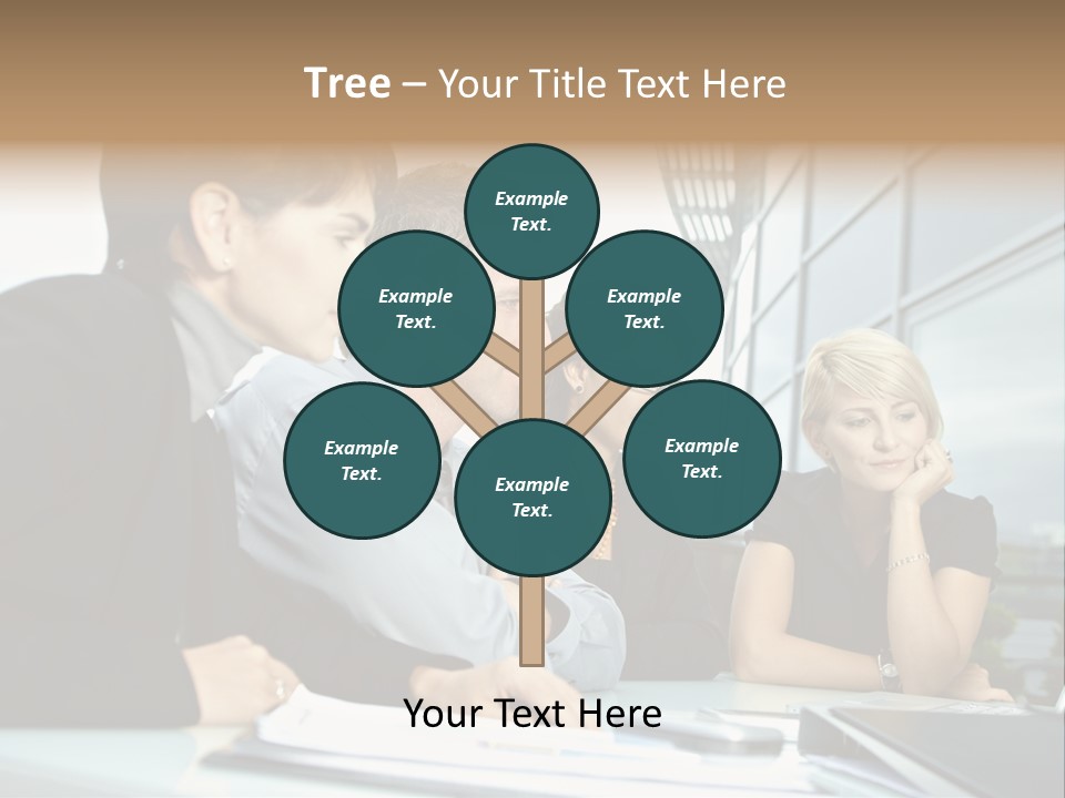 Business Table Businesswoman PowerPoint Template